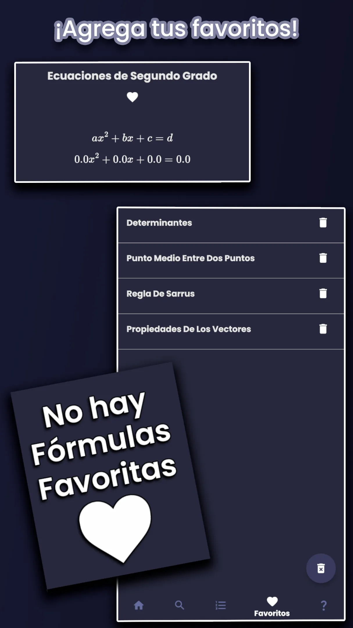 Captura de Formulae: favoritos