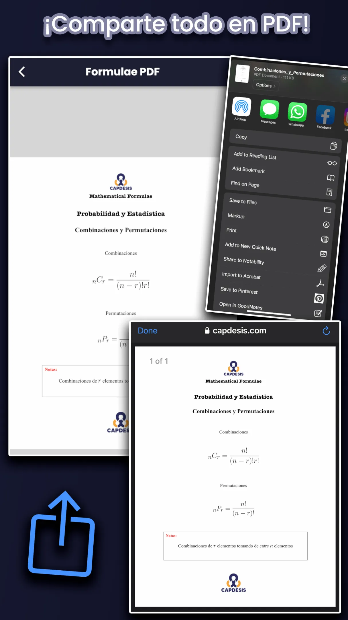 Captura de Formulae: pdfs